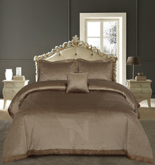 Heavy Velvet & Leather Bed Sheet Set – 4 Pcs Design Code 562 - Nishat Creative Store