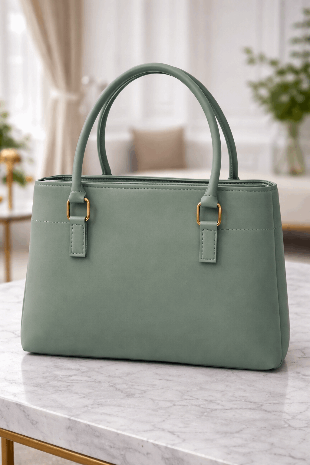 Jimmy Choo Pleated Leather Handbag with Gold-Tone Accents Green - Nishat Creative Store