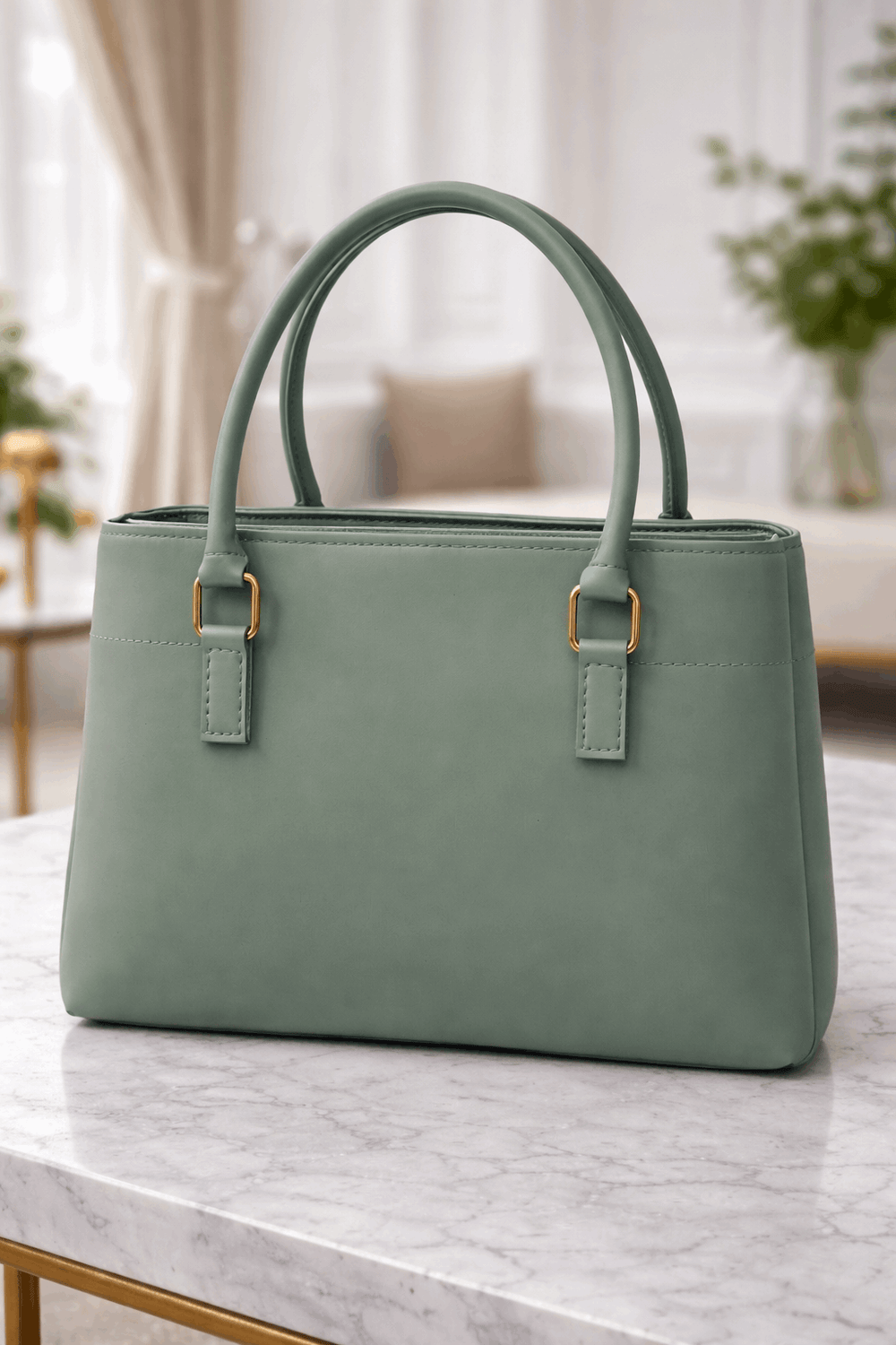 Jimmy Choo Pleated Leather Handbag with Gold-Tone Accents Green - Nishat Creative Store