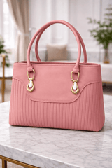 Jimmy Choo Pleated Leather Handbag with Gold-Tone Accents Pink - Nishat Creative Store