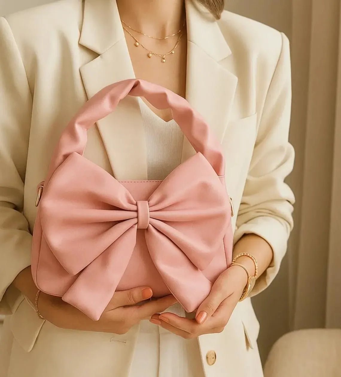 Korean Style Bowknot Leather Handbag - Nishat Creative Store