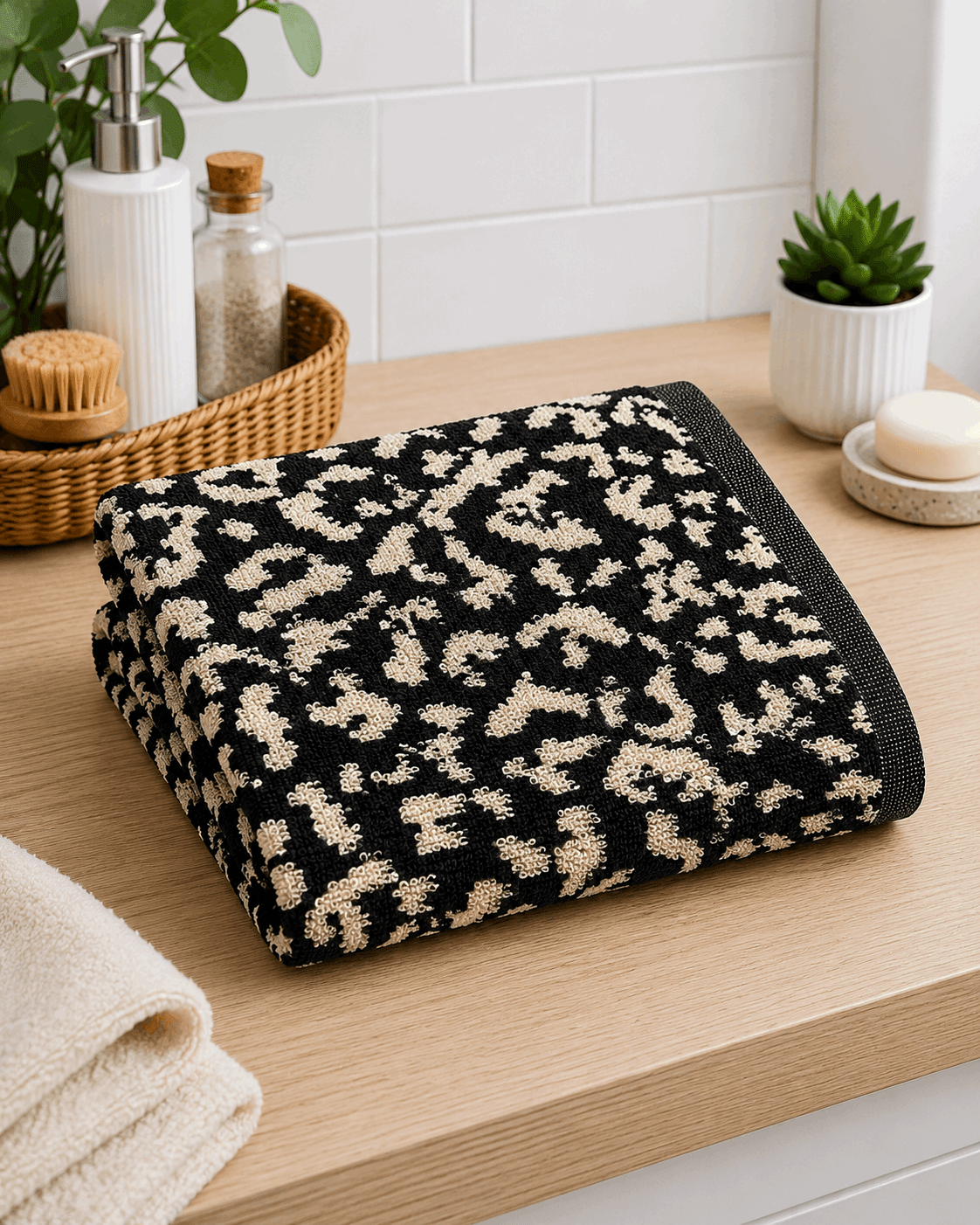 Leopard Print Cotton Hand Towel (Pack of 2) - Nishat Creative Store