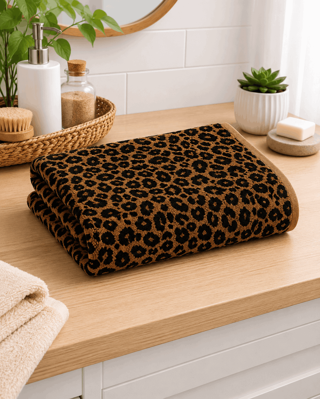 Leopard Print Velvet Hand Towel (Pack of 2) - Nishat Creative Store