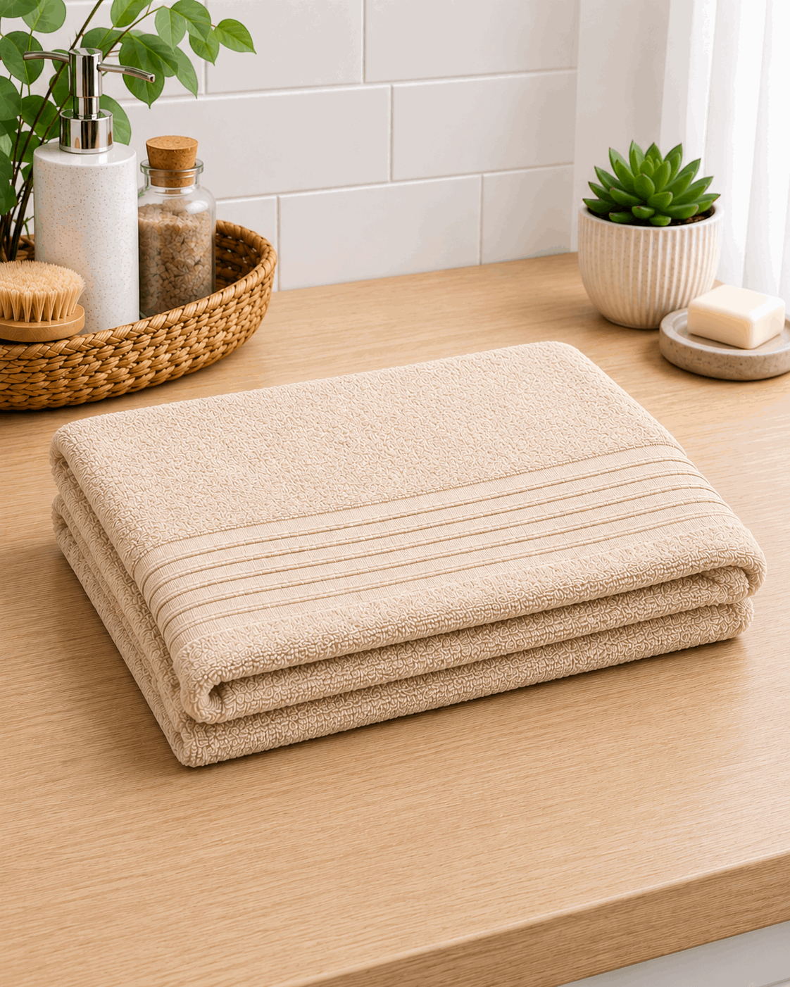 Linear Border Bath Towel - Nishat Creative Store