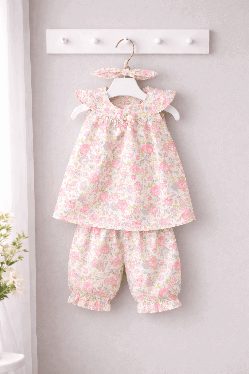Little Floral Pink two Piece Children's Outfit