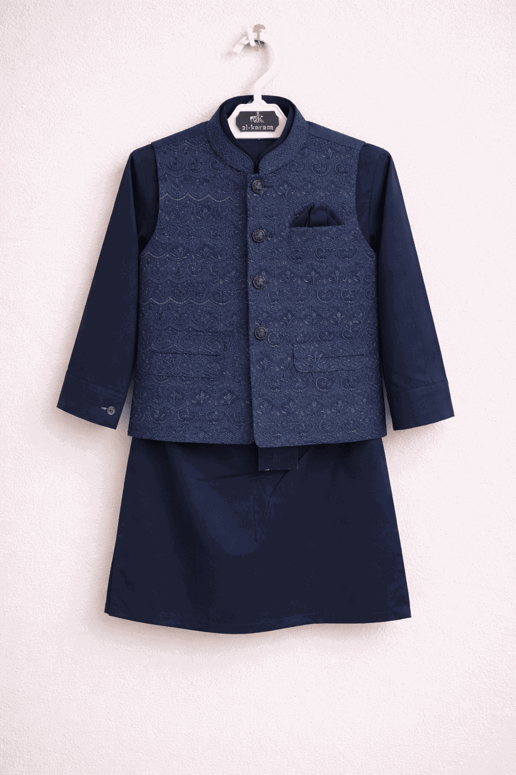 Little Prince Waistcoat Shalwar Suit Blue - Nishat Creative Store