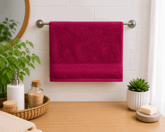 Maroon Nordic Border Bath Towel - Nishat Creative Store