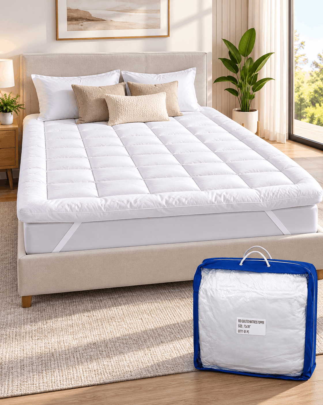 Mattress Topper King Size – 800 GSM - Nishat Creative Store