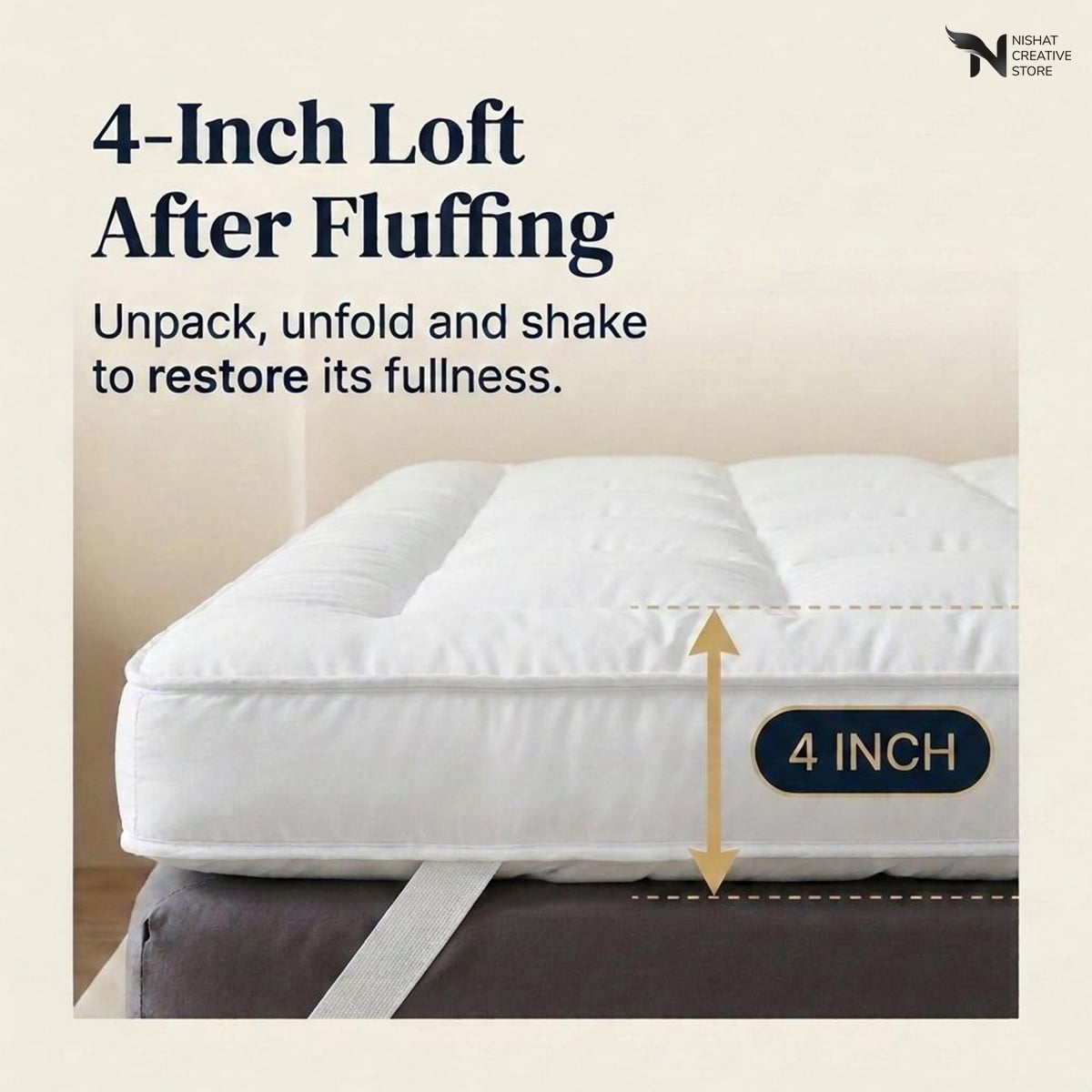 Mattress Topper King Size – 800 GSM - Nishat Creative Store