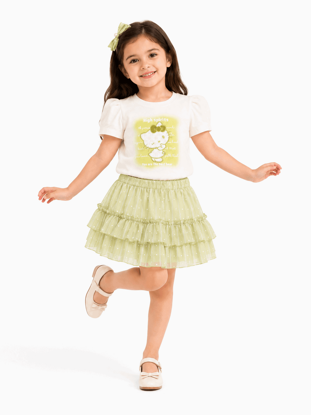 Mini Green Charm Skirt Set