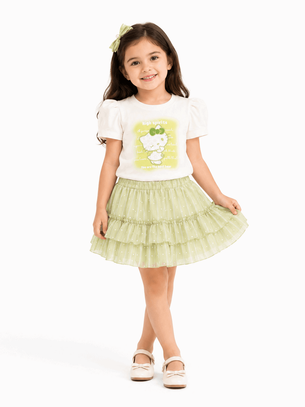 Mini Green Charm Skirt Set