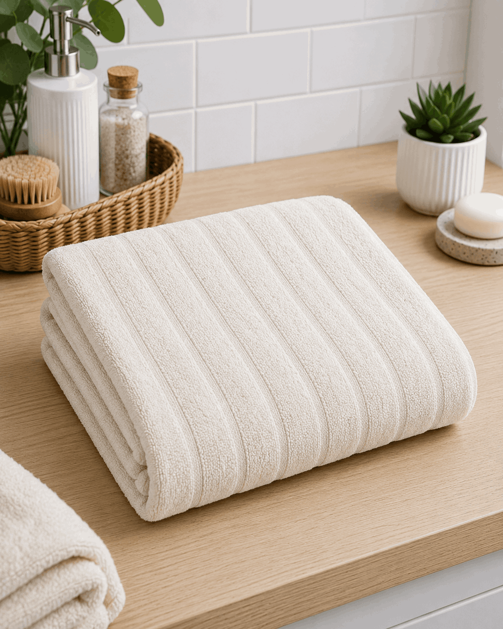 Minimalist Ribbed Cotton Hand Towel (Pack of 2) - Nishat Creative Store