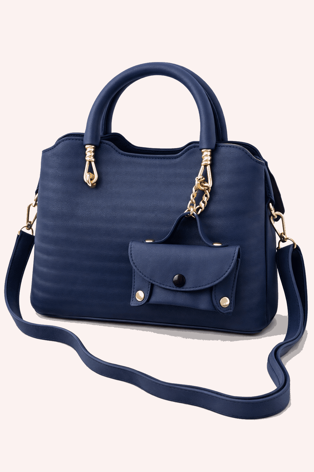 Modern Blue Satchel with Detachable Mini Pouch - Nishat Creative Store