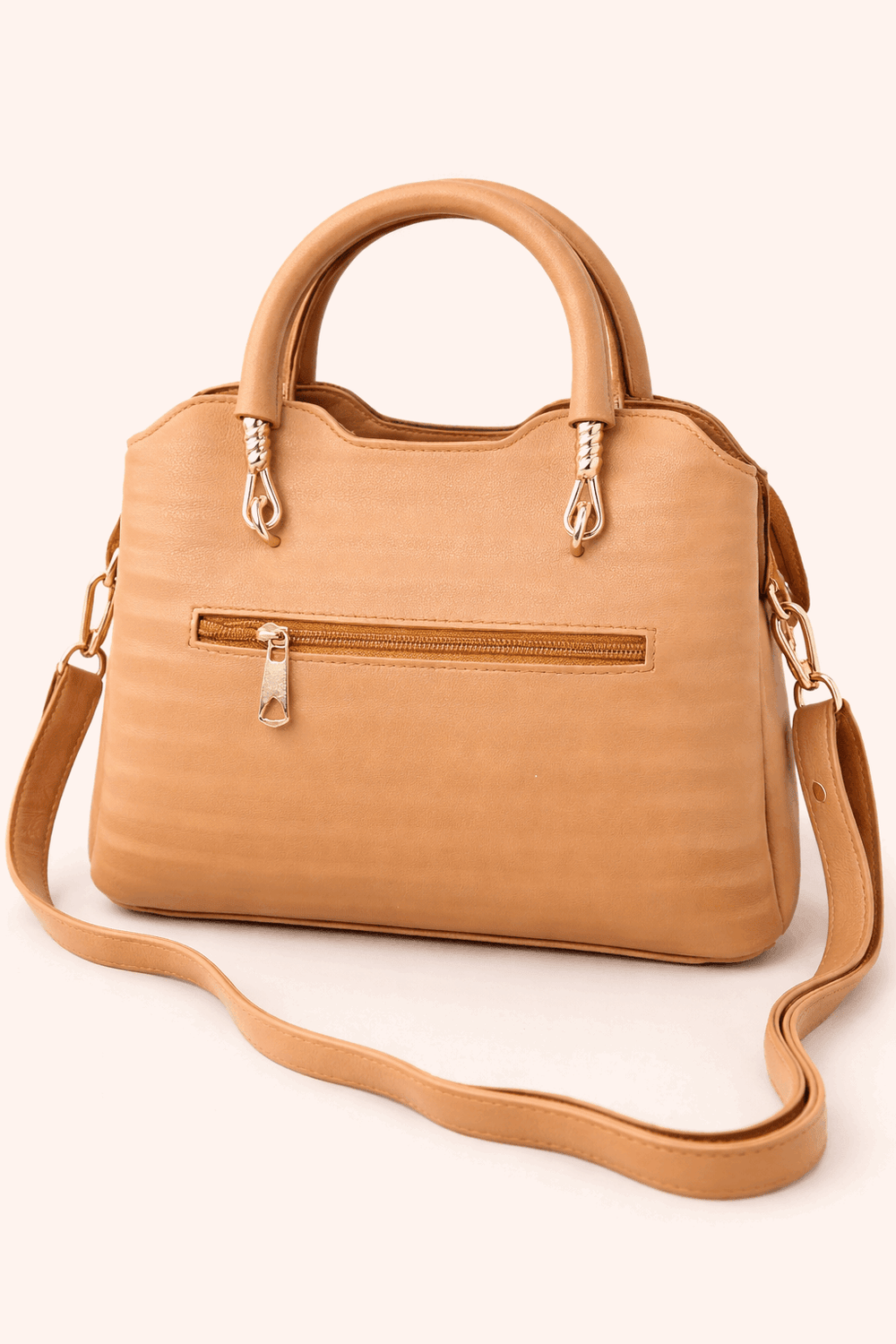 Modern Brown Satchel with Detachable Mini Pouch - Nishat Creative Store