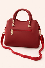Modern Red Satchel with Detachable Mini Pouch - Nishat Creative Store