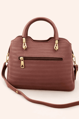 Modern Wine Red Satchel with Detachable Mini Pouch - Nishat Creative Store
