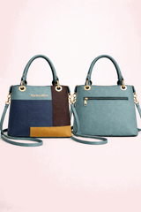 Montana West Vegan Leather Multi-Tone Handbag Aqua - Nishat Creative Store