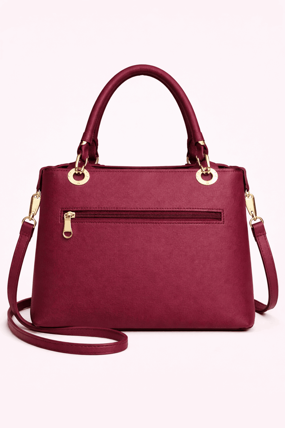 Montana West Vegan Leather Multi-Tone Handbag Maroon - Nishat Creative Store