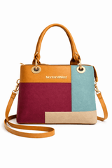 Montana West Vegan Leather Multi-Tone Handbag Mustard - Nishat Creative Store