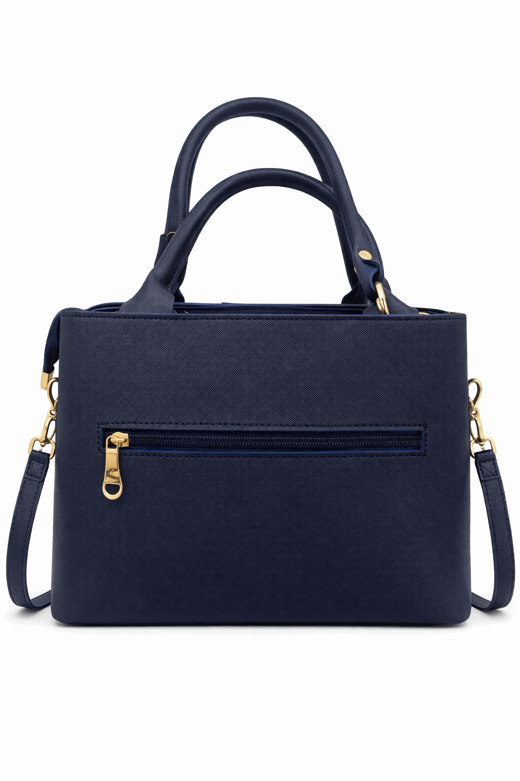 Montana West Vegan Leather Multi-Tone Handbag Navy Blue - Nishat Creative Store