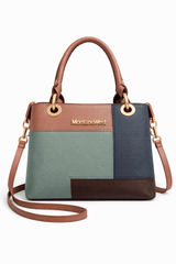 Montana West Vegan Leather Multi-Tone Handbag Pink - Nishat Creative Store