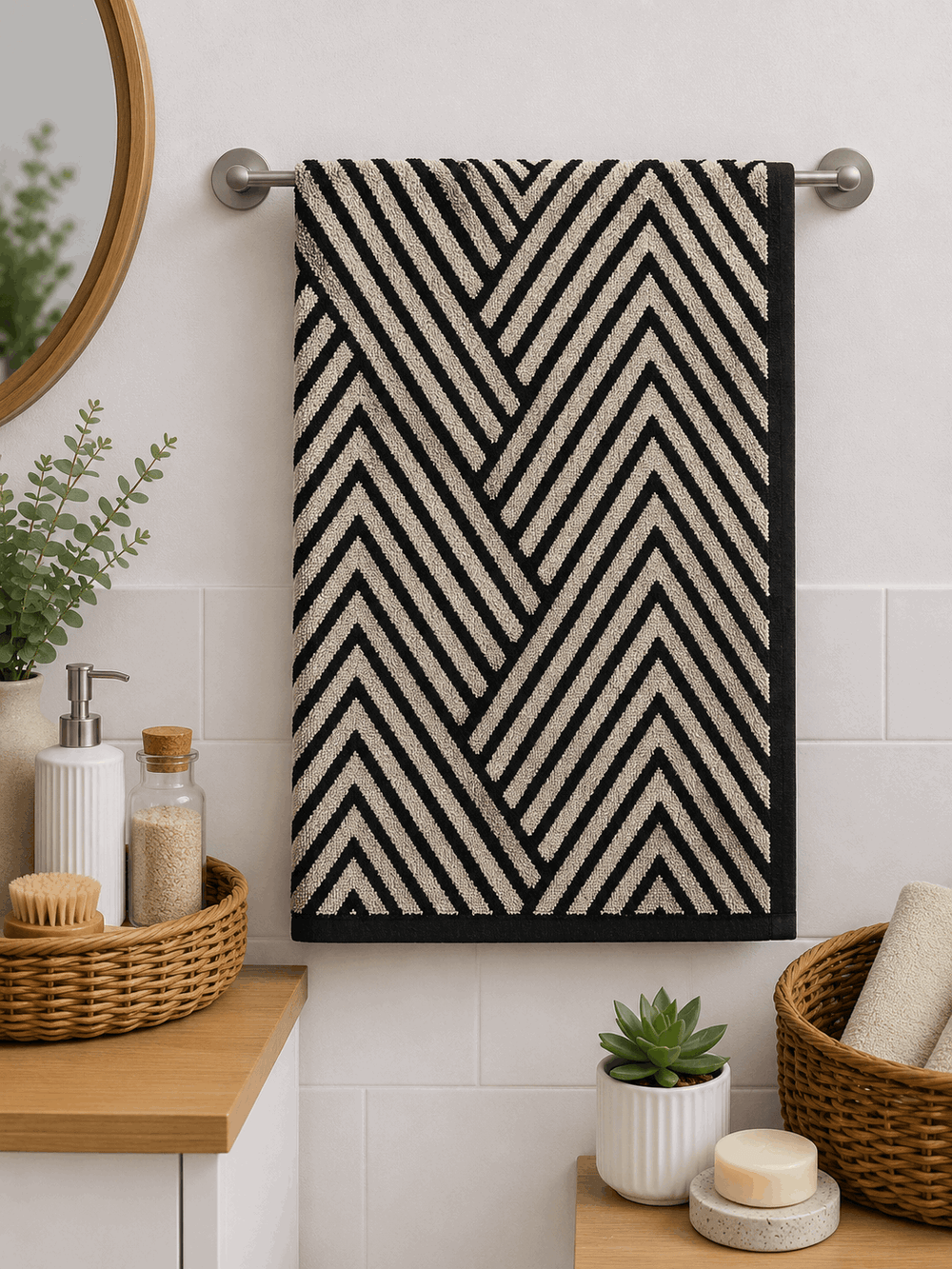 Nordic Style Pattern Hand Towel (Pack of 2) - Nishat Creative Store