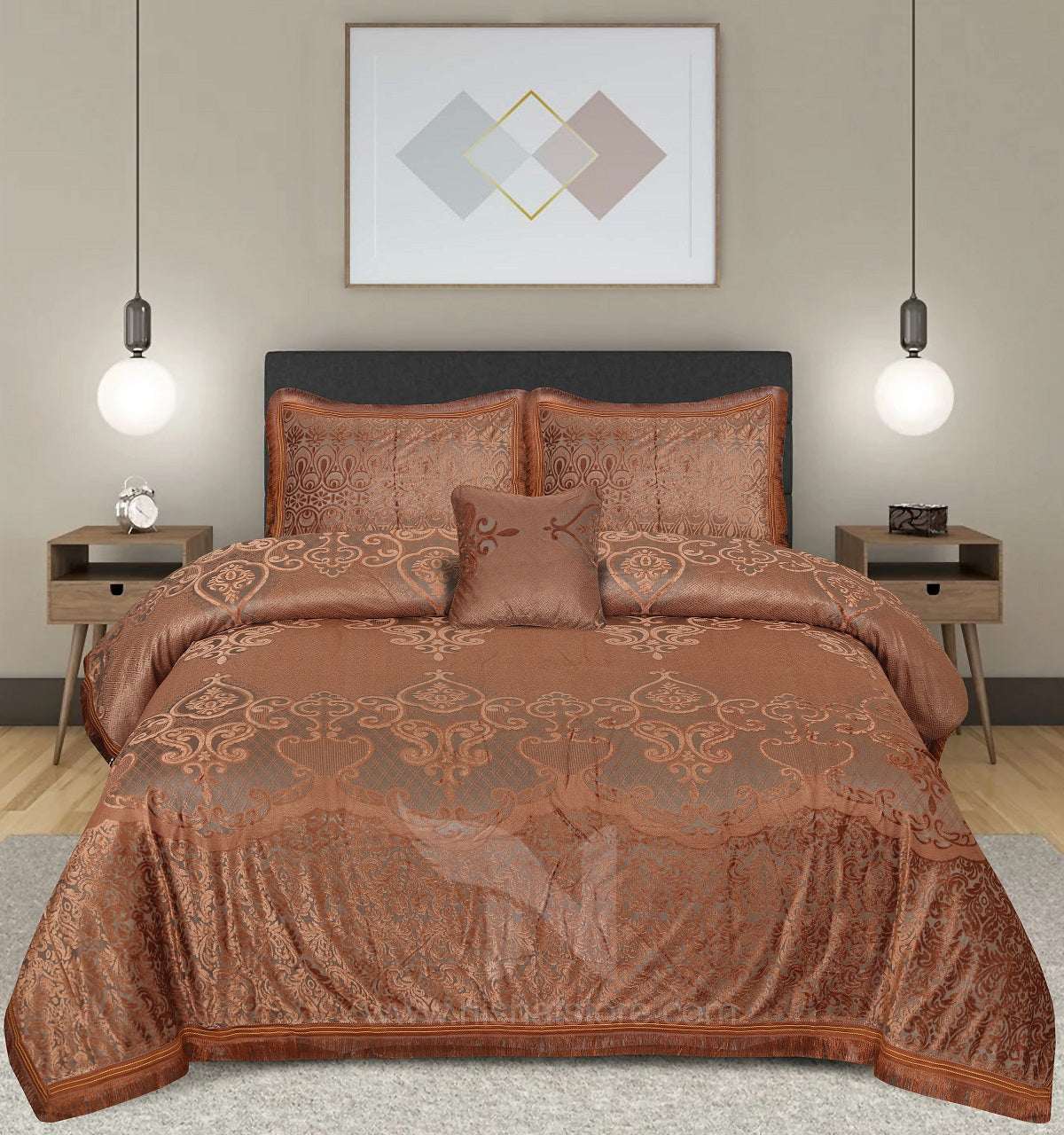 Palachi Velvet Bed Sheet Set – 4 Pcs DS 567 - Nishat Creative Store