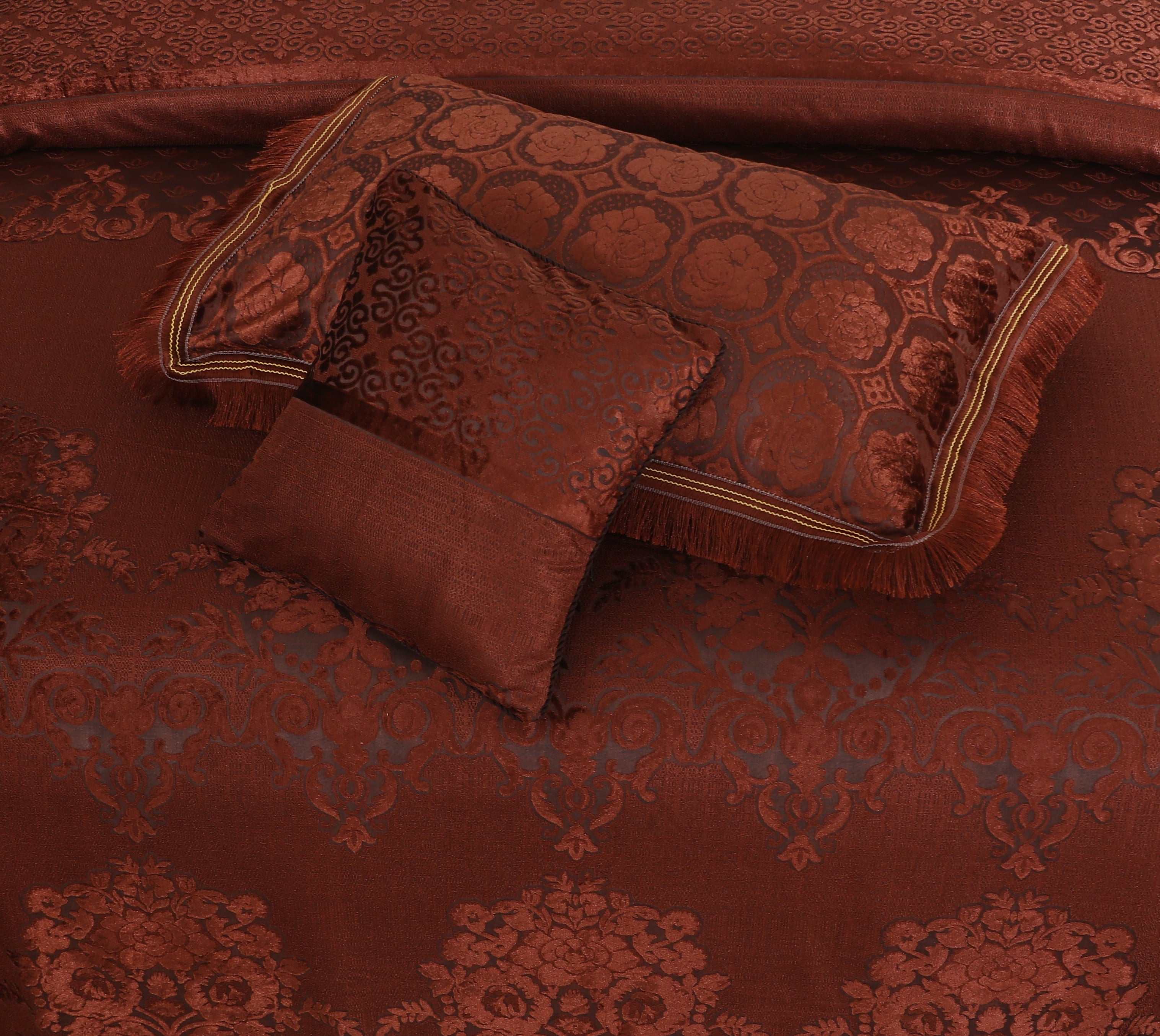 Palachi Velvet & Leather Bed Sheet Set – 4 Pcs Design Code 564 - Nishat Creative Store