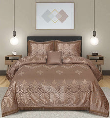 Palachi Velvet & Leather Bed Sheet Set – 4 Pcs Design Code 568 - Nishat Creative Store