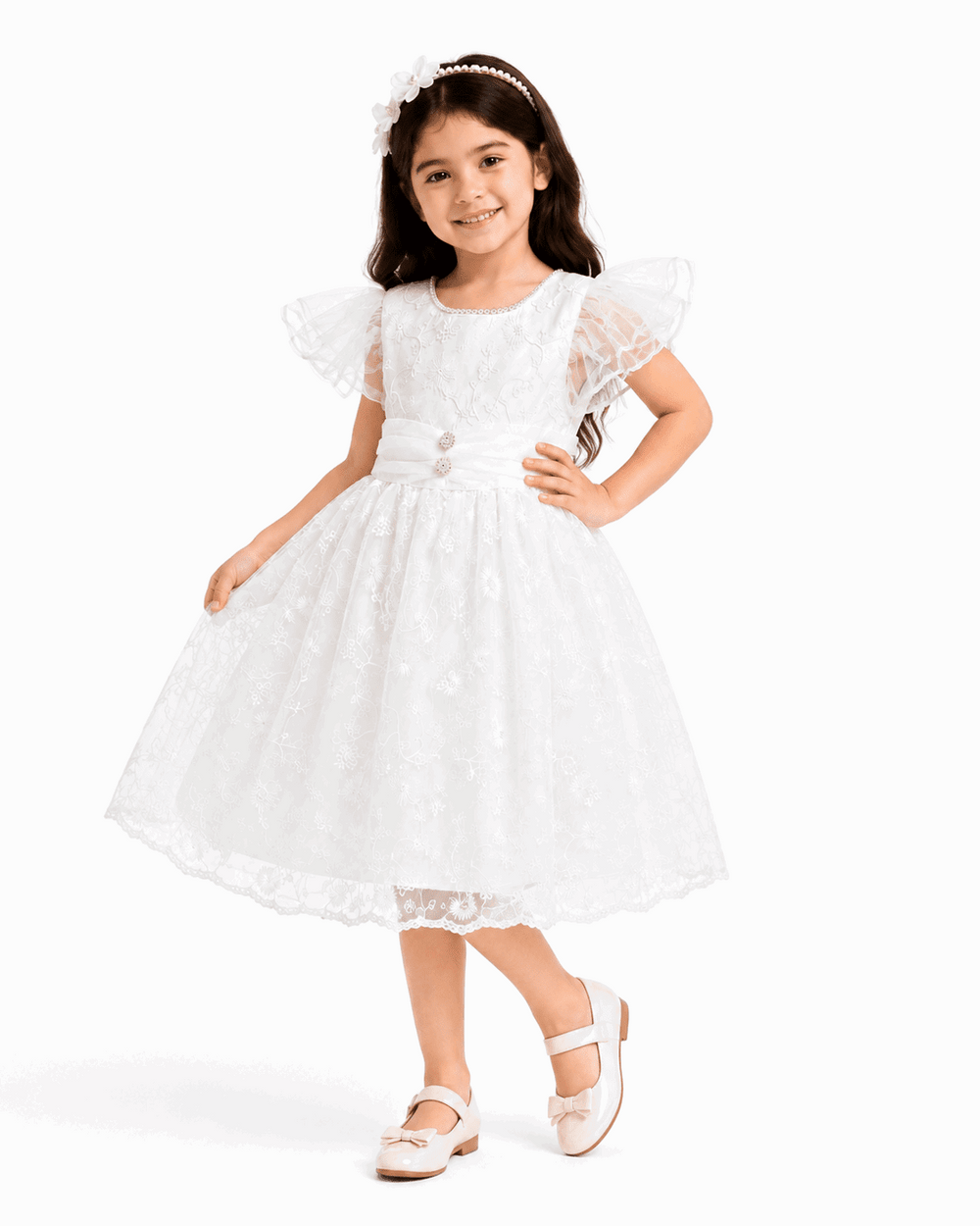 Pearl Bloom Crystal Party Dress