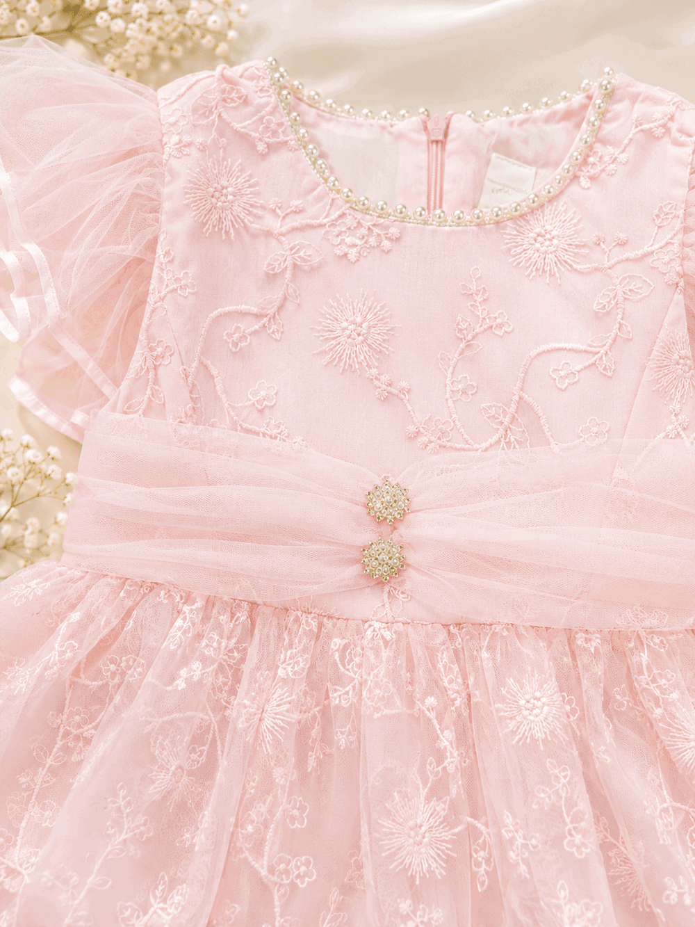Pearl Bloom Crystal Party Dress