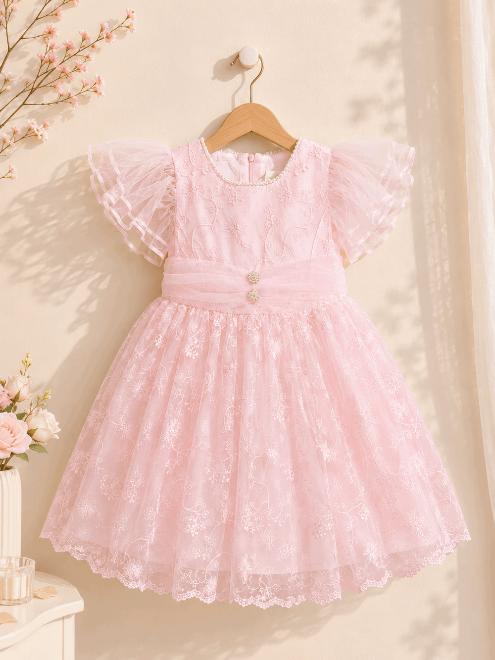 Pearl Bloom Crystal Party Dress