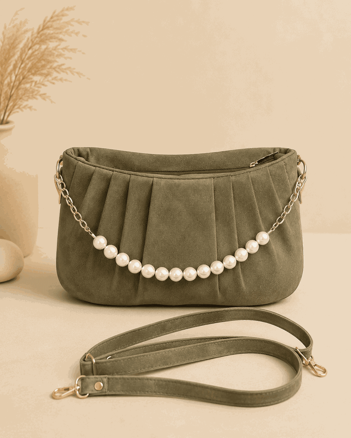 Pearl Chain Satchel Bag - Nishat Creative Store