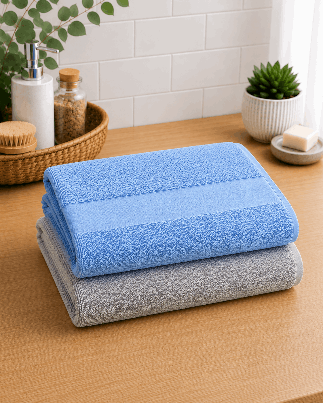 Plain Border Bath Towel - Nishat Creative Store