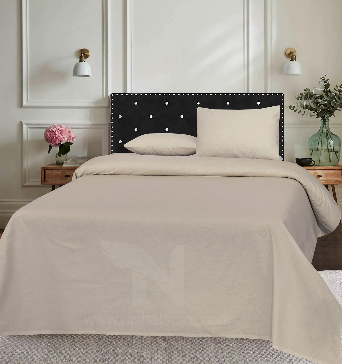Plain Double Bed Sheet Design NC-C 171 - Nishat Creative Store