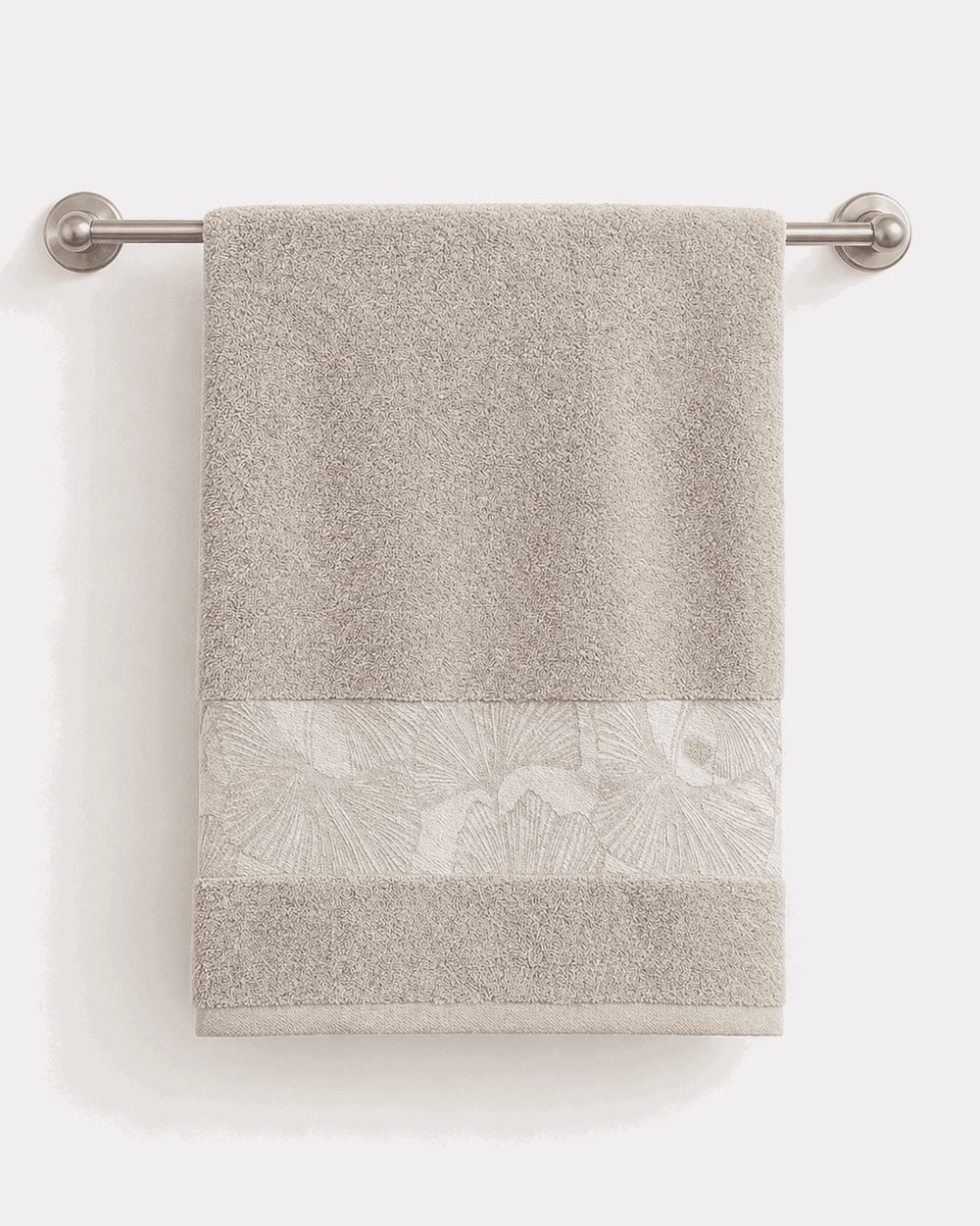 Premium Cotton Bath Towel with Botanical Border - Nishat Creative Store