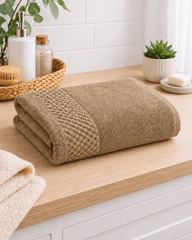 Premium Cotton Bath Towel with Popcorn Border - Nishat Creative Store