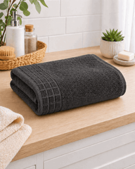 Premium Cotton Bath Towel with Waffle Border - Nishat Creative Store