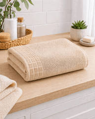 Premium Cotton Bath Towel with Waffle Border - Nishat Creative Store