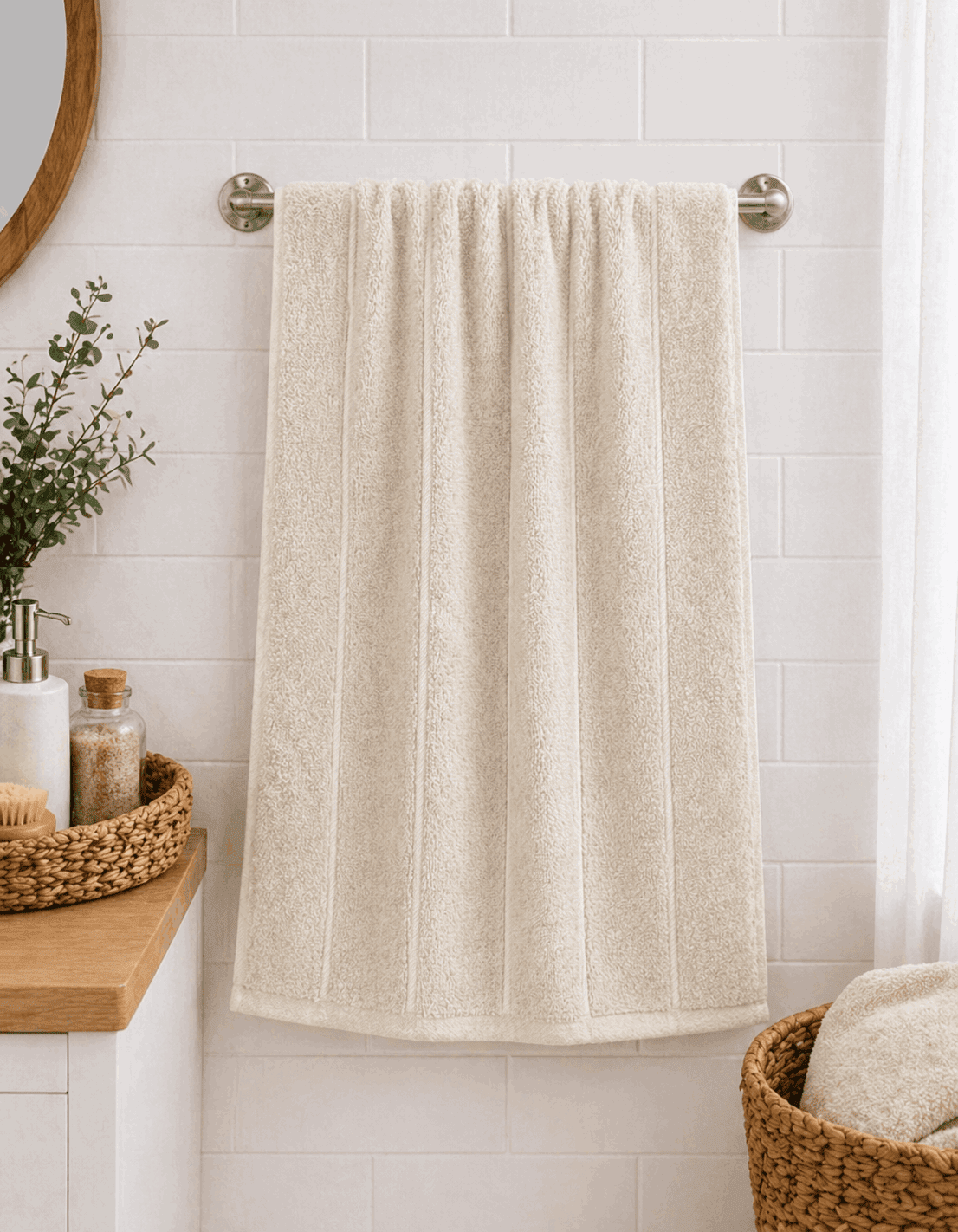 Premium Cotton Dobby Bath Towel - Nishat Creative Store