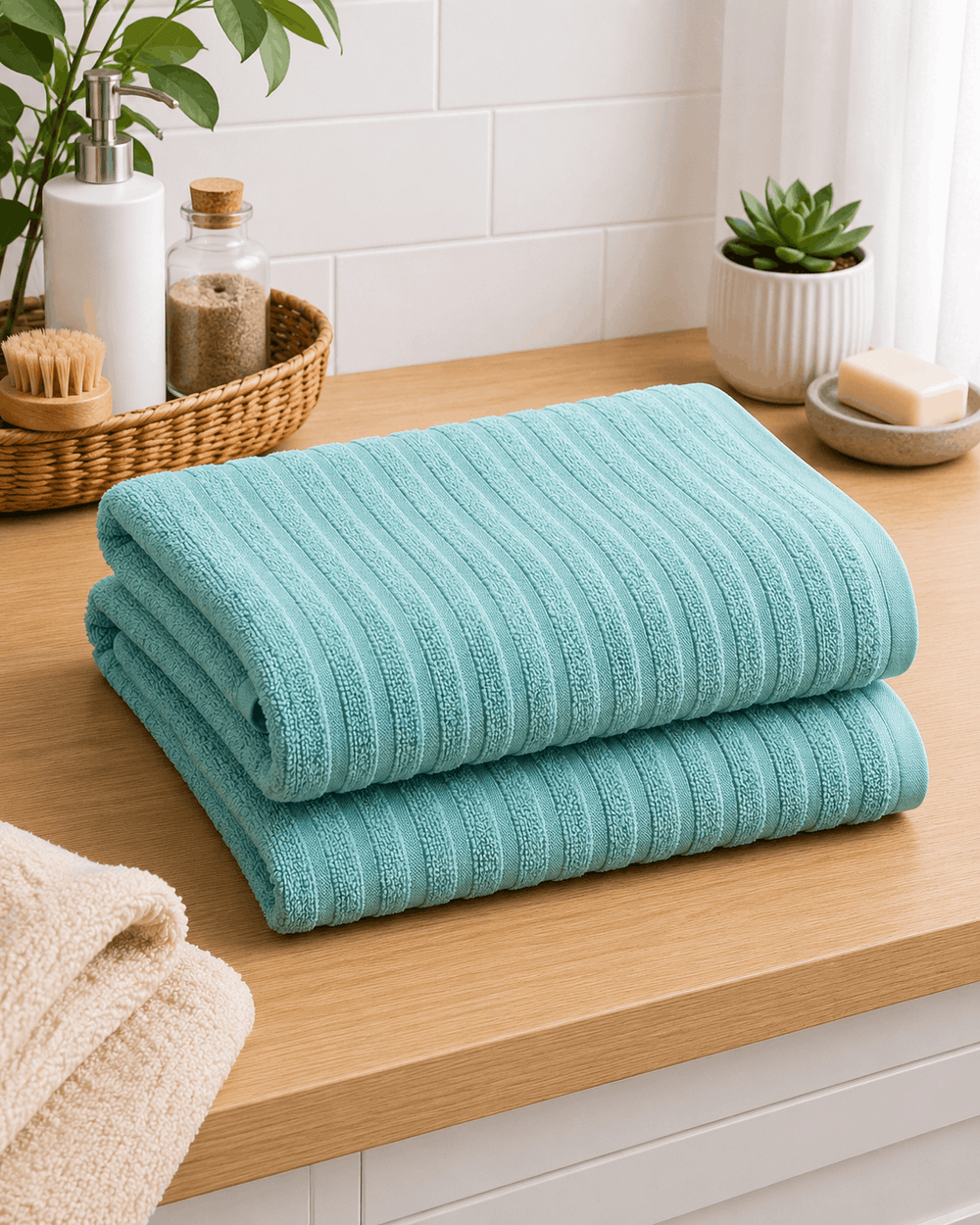 Premium Cotton Stripe Bath Towel - Nishat Creative Store