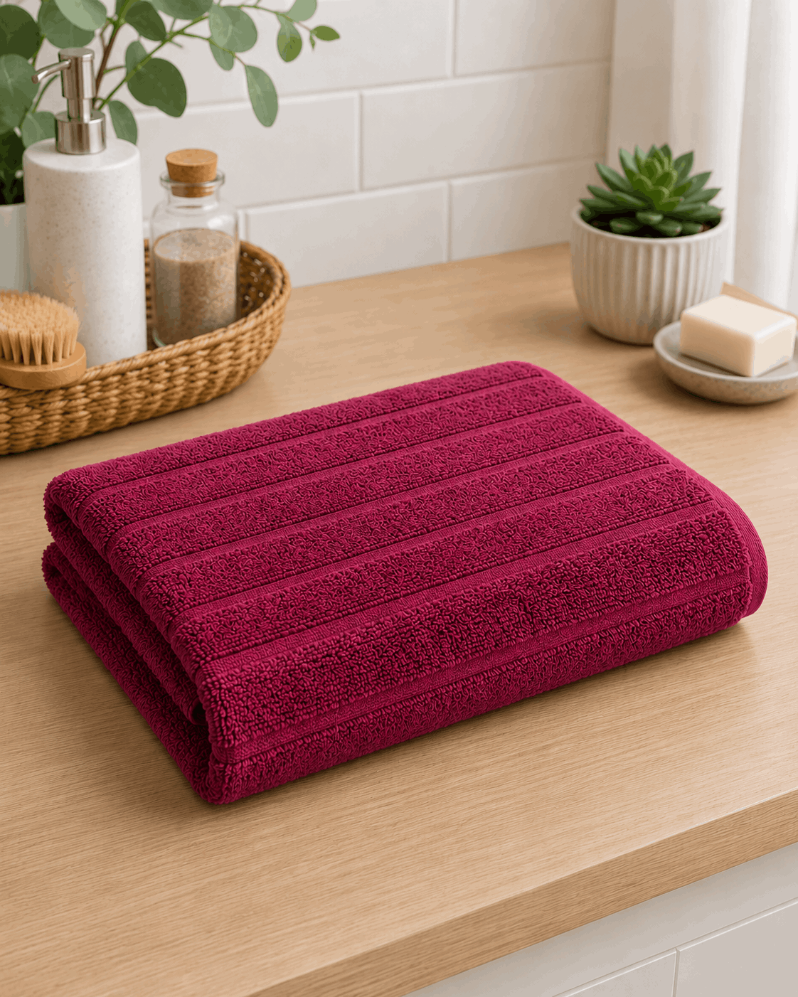 Premium Cotton Stripe Bath Towel - Nishat Creative Store