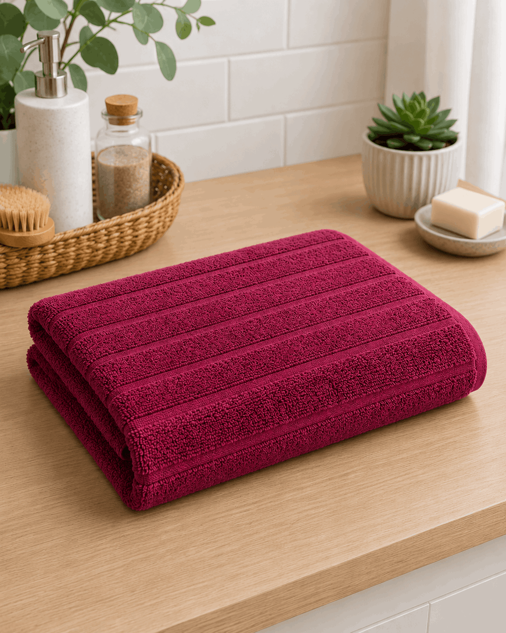 Premium Cotton Stripe Bath Towel - Nishat Creative Store