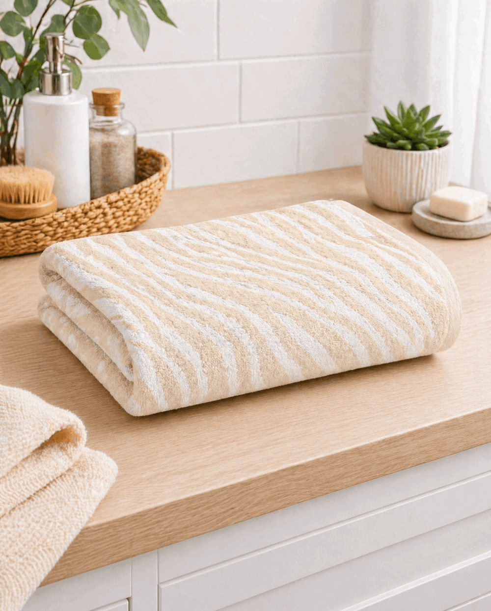 Premium Cotton Zebra Stripe Bath Towel - Nishat Creative Store