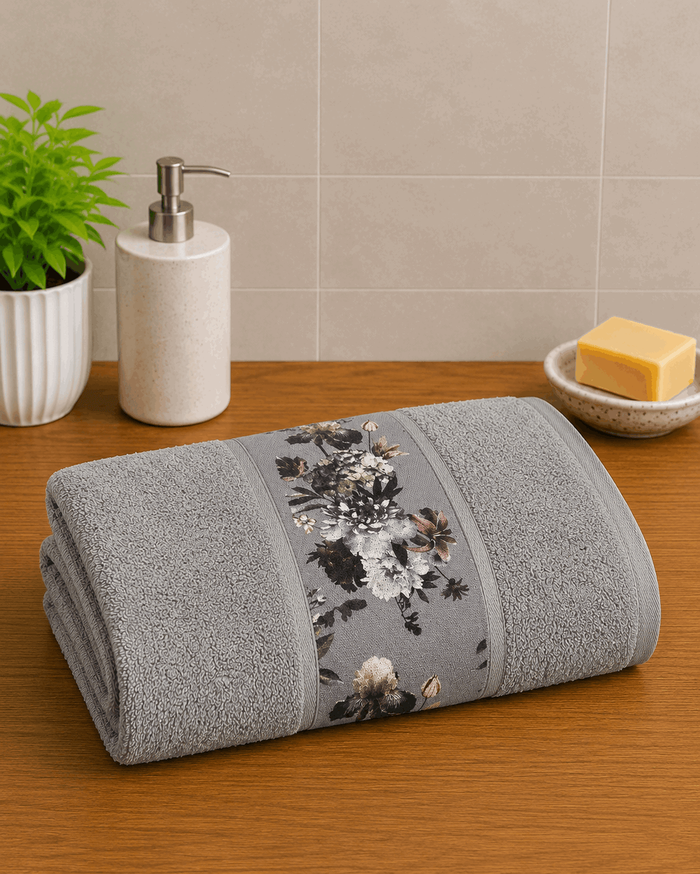 Printed Border Cotton Hand Towel (Pack of 2) - Nishat Creative Store