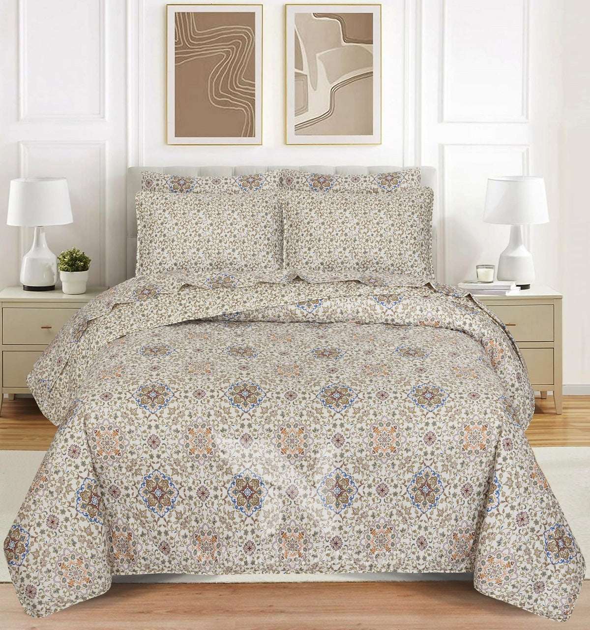 Quilted Comforter Set 6 Pcs Design 1007 - Nishat Creative Store