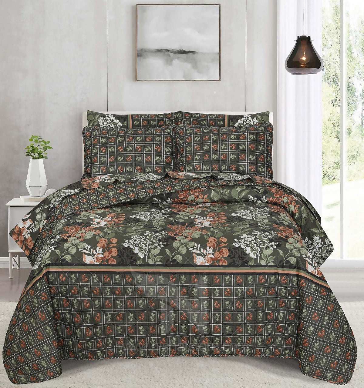 Quilted Comforter Set 6 Pcs Design 960 - Nishat Creative Store