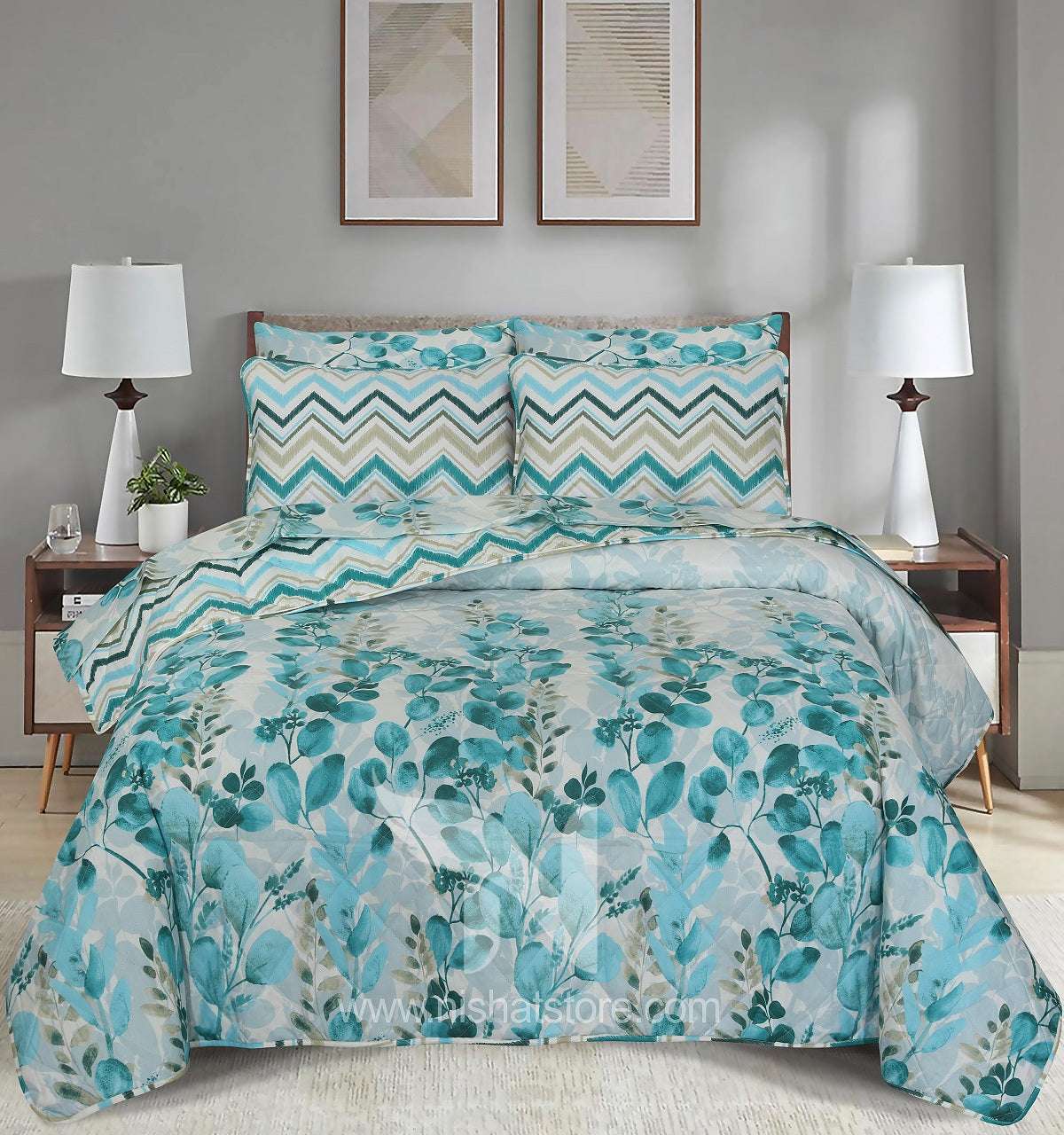 Quilted Comforter Set 6 Pcs Design 961 - Nishat Creative Store