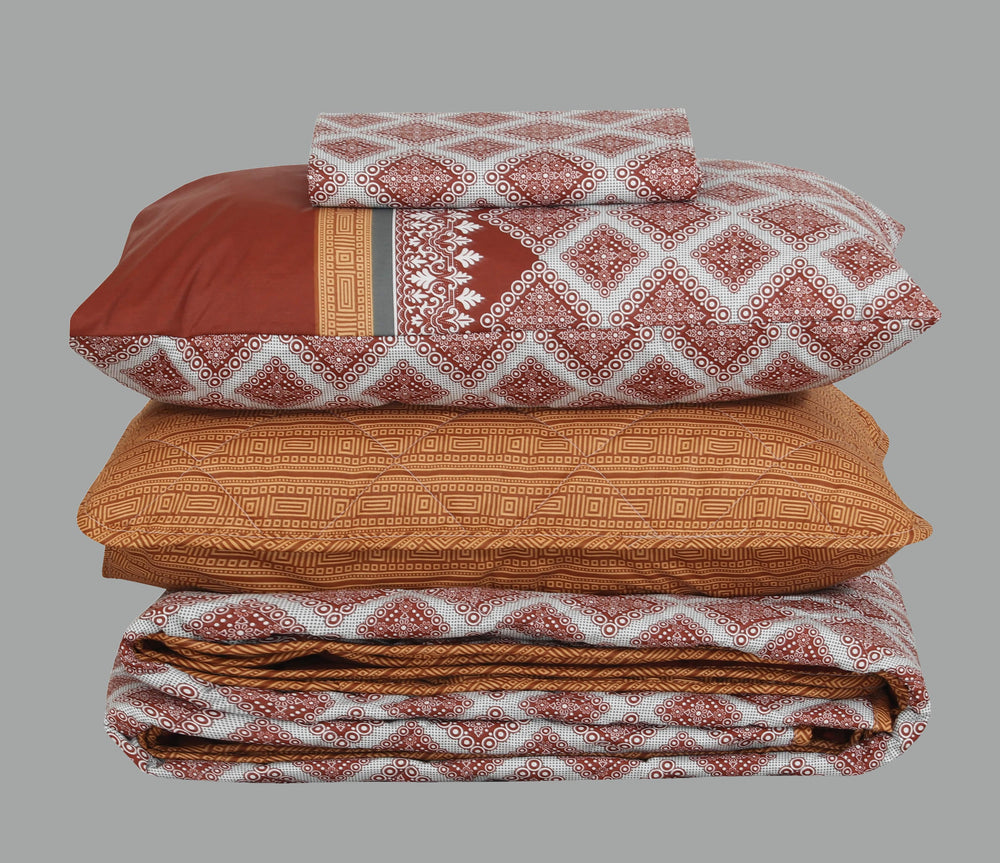 Quilted Comforter Set 6 Pcs Design 968 - Nishat Creative Store