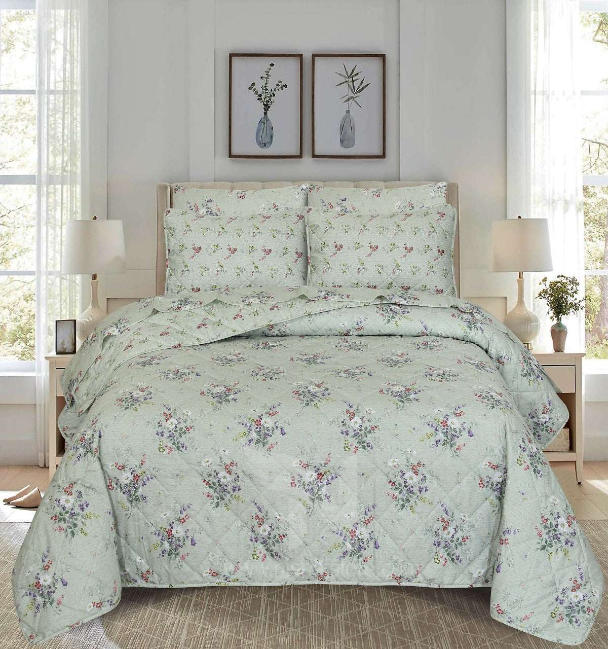 Quilted Comforter Set 6 Pcs Design 972 - Nishat Creative Store